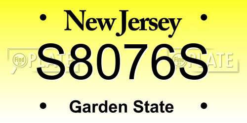 S8076S New Jersey License Plate