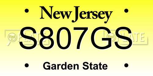S807GS New Jersey License Plate
