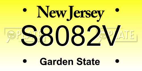 S8082V New Jersey License Plate
