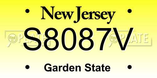 S8087V New Jersey License Plate