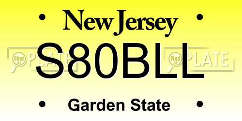 S80BLL New Jersey License Plate