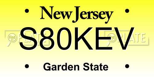 S80KEV New Jersey License Plate