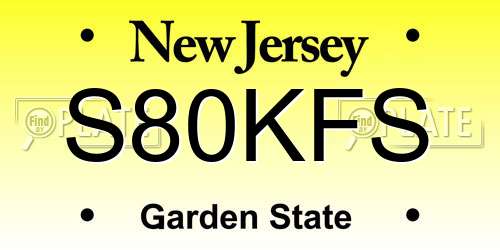 S80KFS New Jersey License Plate