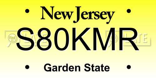 S80KMR New Jersey License Plate