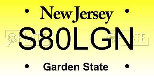 S80LGN New Jersey License Plate
