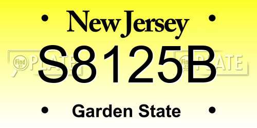 S8125B New Jersey License Plate