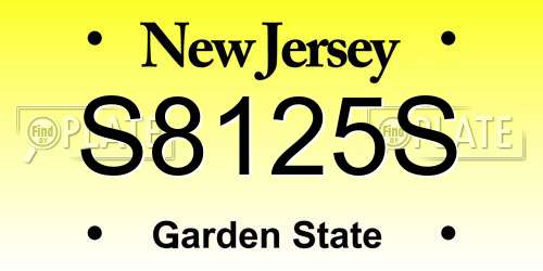 S8125S New Jersey License Plate