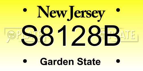 S8128B New Jersey License Plate