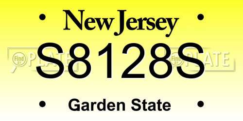 S8128S New Jersey License Plate
