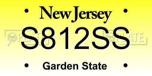 S812SS New Jersey License Plate