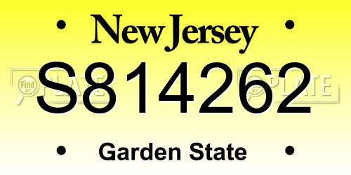 S814262 New Jersey License Plate