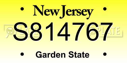 S814767 New Jersey License Plate