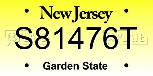 S81476T New Jersey License Plate