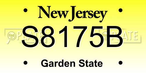 S8175B New Jersey License Plate