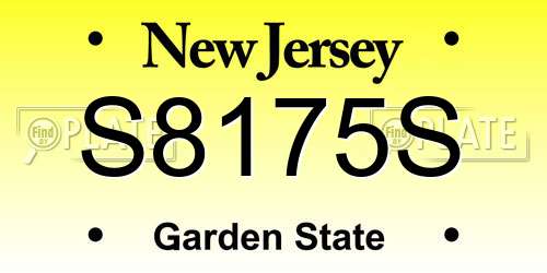 S8175S New Jersey License Plate