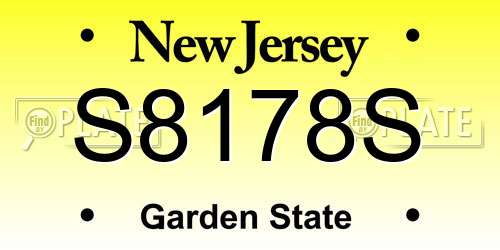 S8178S New Jersey License Plate