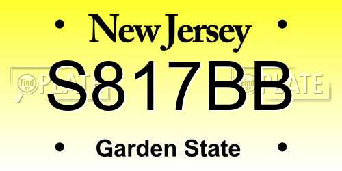 S817BB New Jersey License Plate