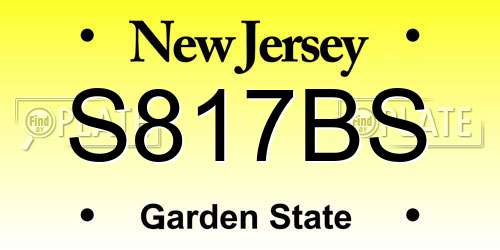 S817BS New Jersey License Plate