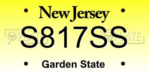S817SS New Jersey License Plate