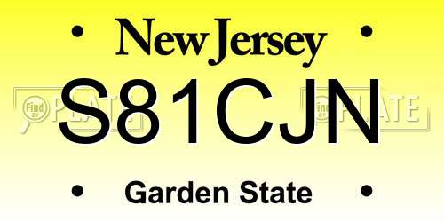 S81CJN New Jersey License Plate