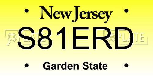 S81ERD New Jersey License Plate