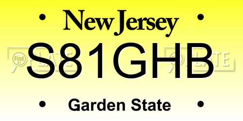 S81GHB New Jersey License Plate