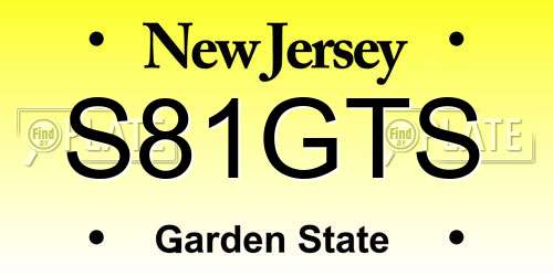 S81GTS New Jersey License Plate