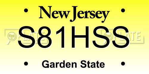 S81HSS New Jersey License Plate