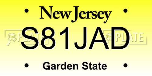 S81JAD New Jersey License Plate