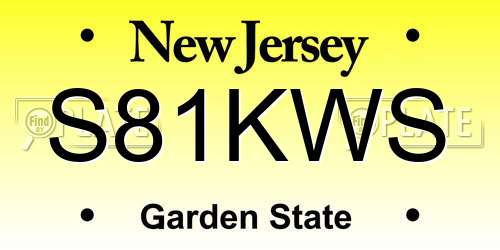 S81KWS New Jersey License Plate