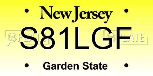 S81LGF New Jersey License Plate
