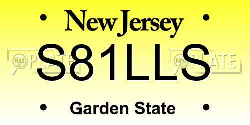 S81LLS New Jersey License Plate