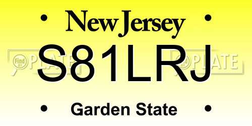 S81LRJ New Jersey License Plate
