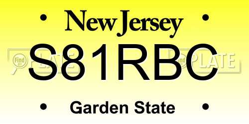 S81RBC New Jersey License Plate