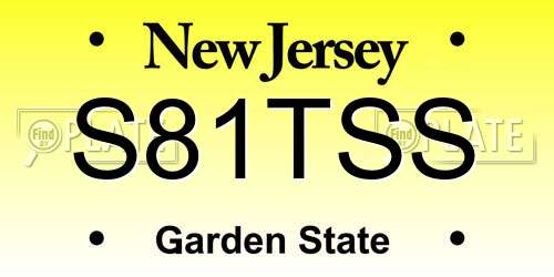 S81TSS New Jersey License Plate