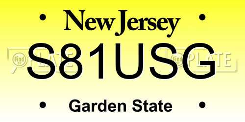 S81USG New Jersey License Plate