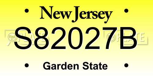 S82027B New Jersey License Plate