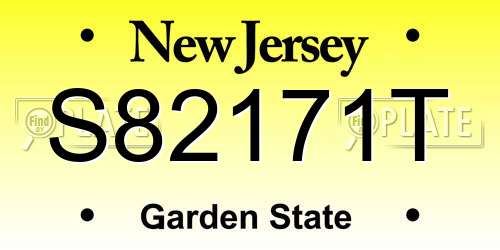 S82171T New Jersey License Plate
