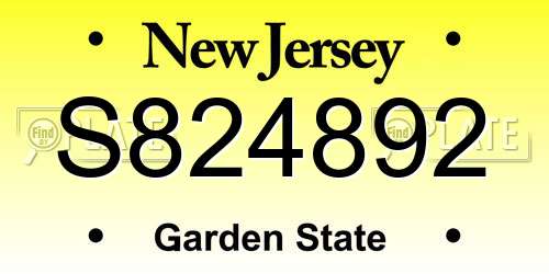 S824892 New Jersey License Plate