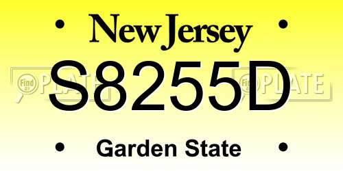 S8255D New Jersey License Plate
