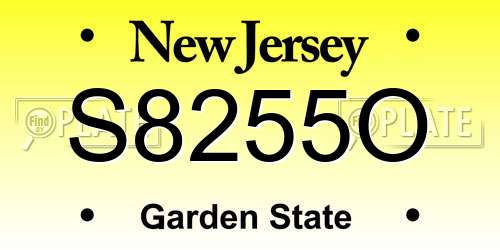 S8255O New Jersey License Plate