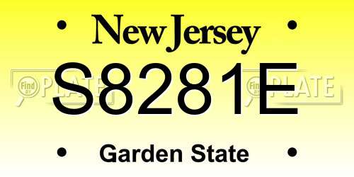 S8281E New Jersey License Plate