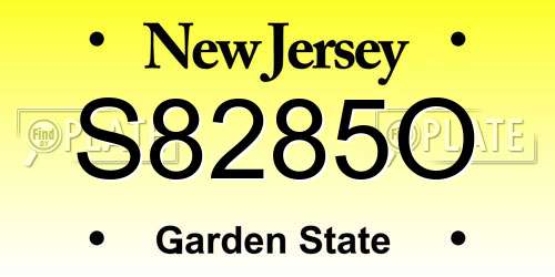 S8285O New Jersey License Plate