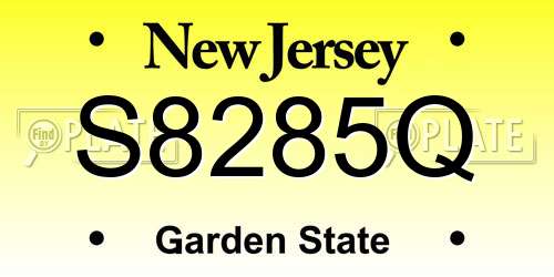 S8285Q New Jersey License Plate