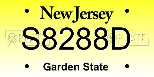 S8288D New Jersey License Plate