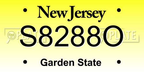 S8288O New Jersey License Plate