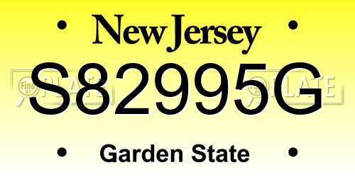 S82995G New Jersey License Plate