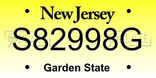 S82998G New Jersey License Plate