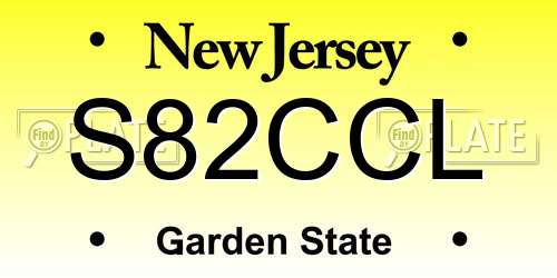 S82CCL New Jersey License Plate
