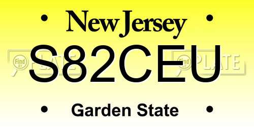 S82CEU New Jersey License Plate